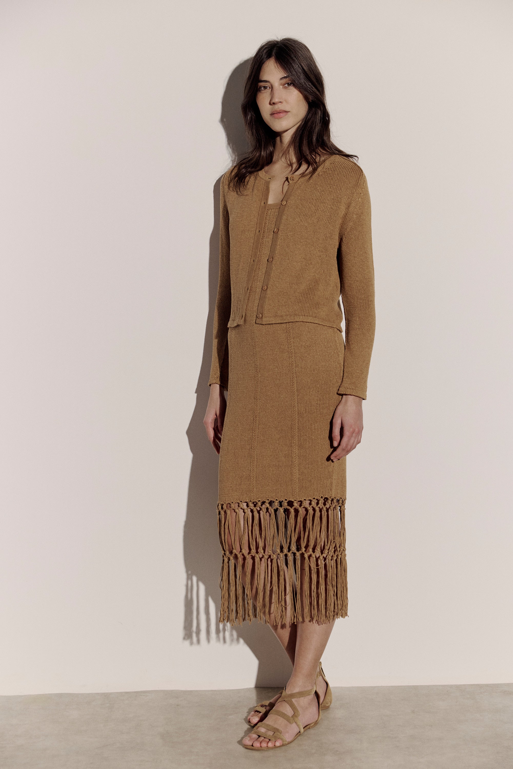 Plain Fringed Mesh Dress