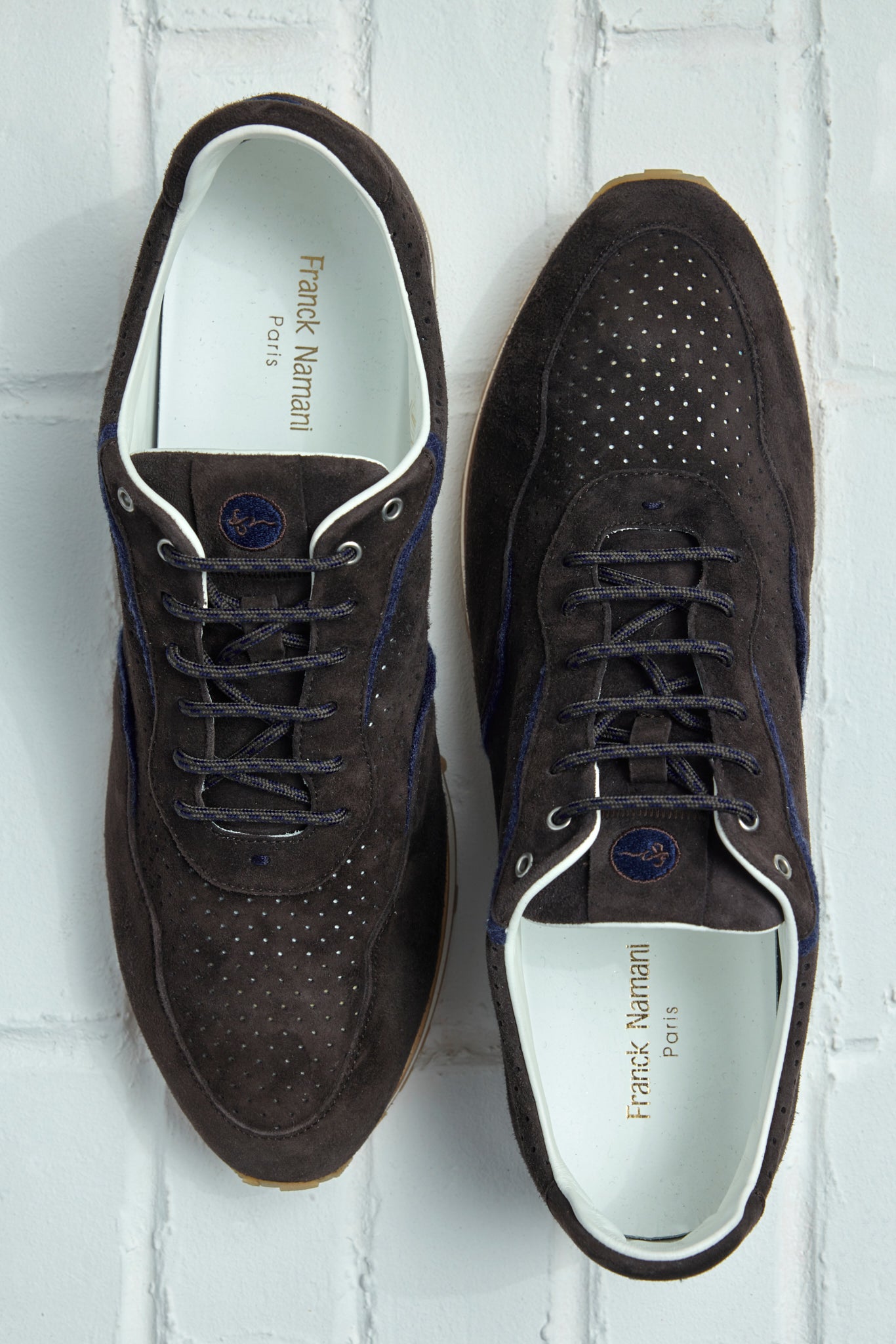 VEGAS PERF Lace-up ultra light suede sneakers and Ultimum cashmere® details