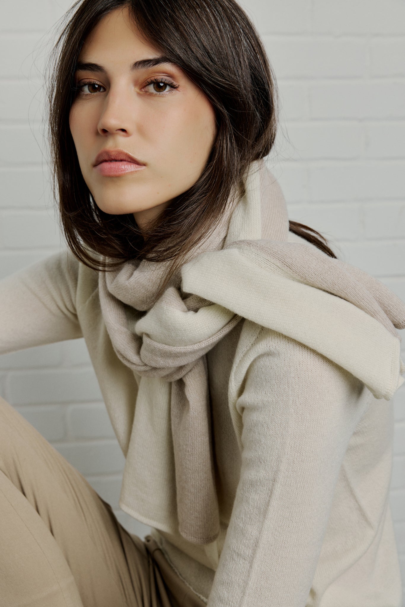 BOY Two-tone cashmere scarf