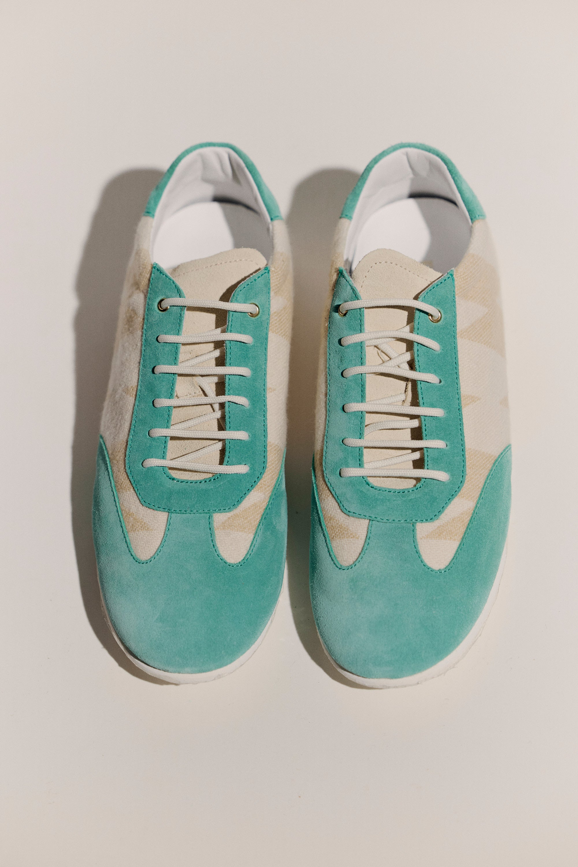 Fabric and suede sneakers