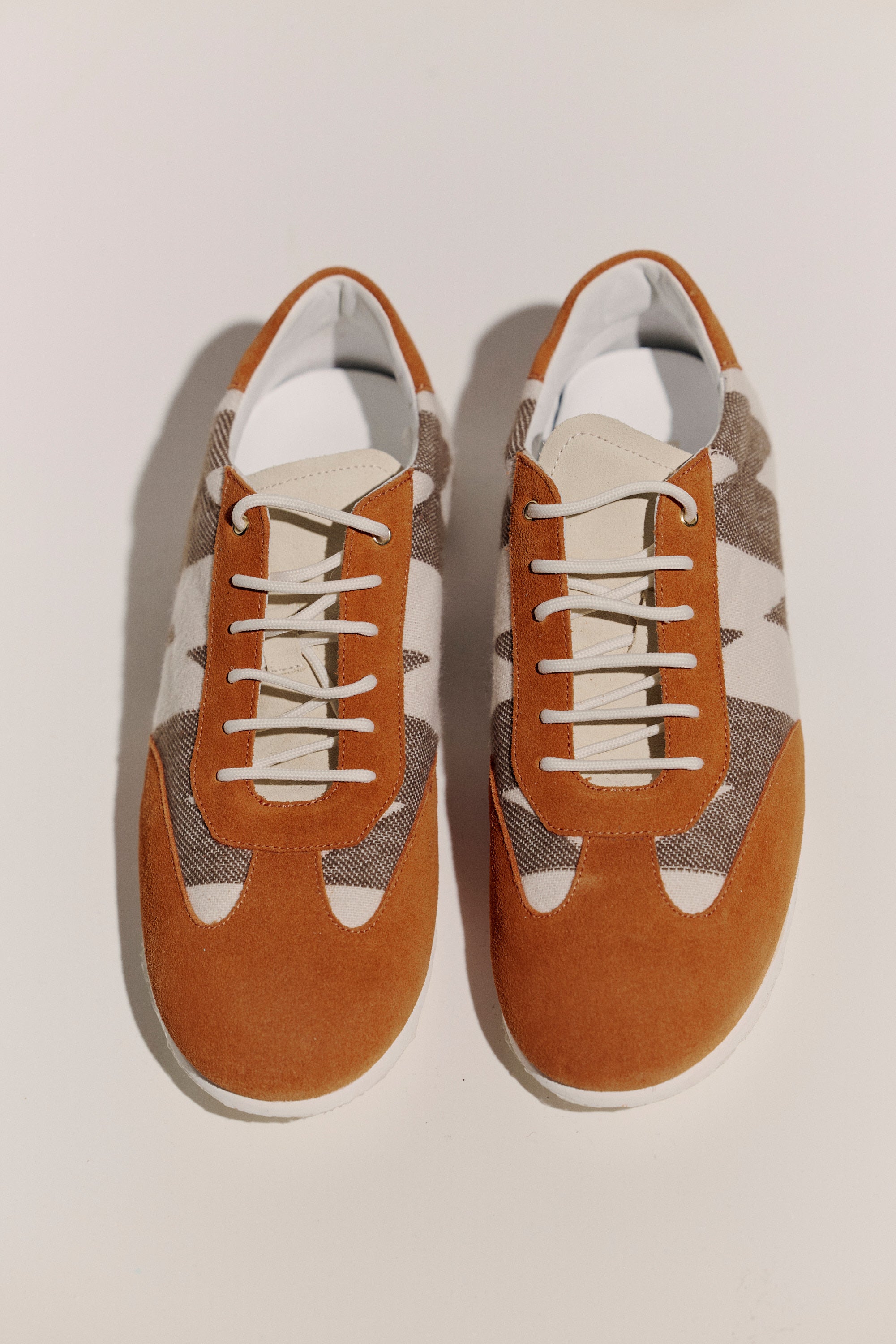 Fabric and suede sneakers