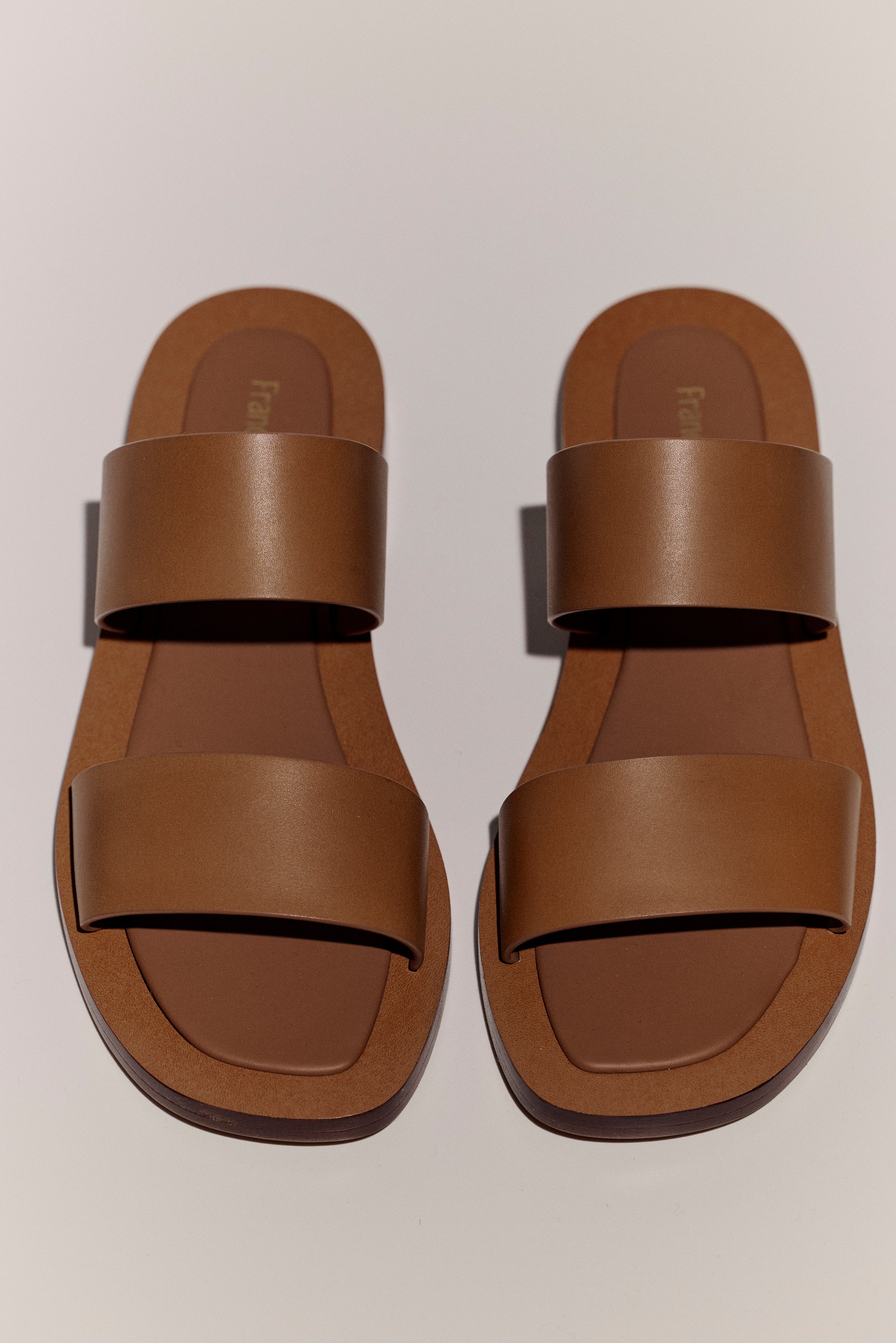 Double strap nappa leather sandals