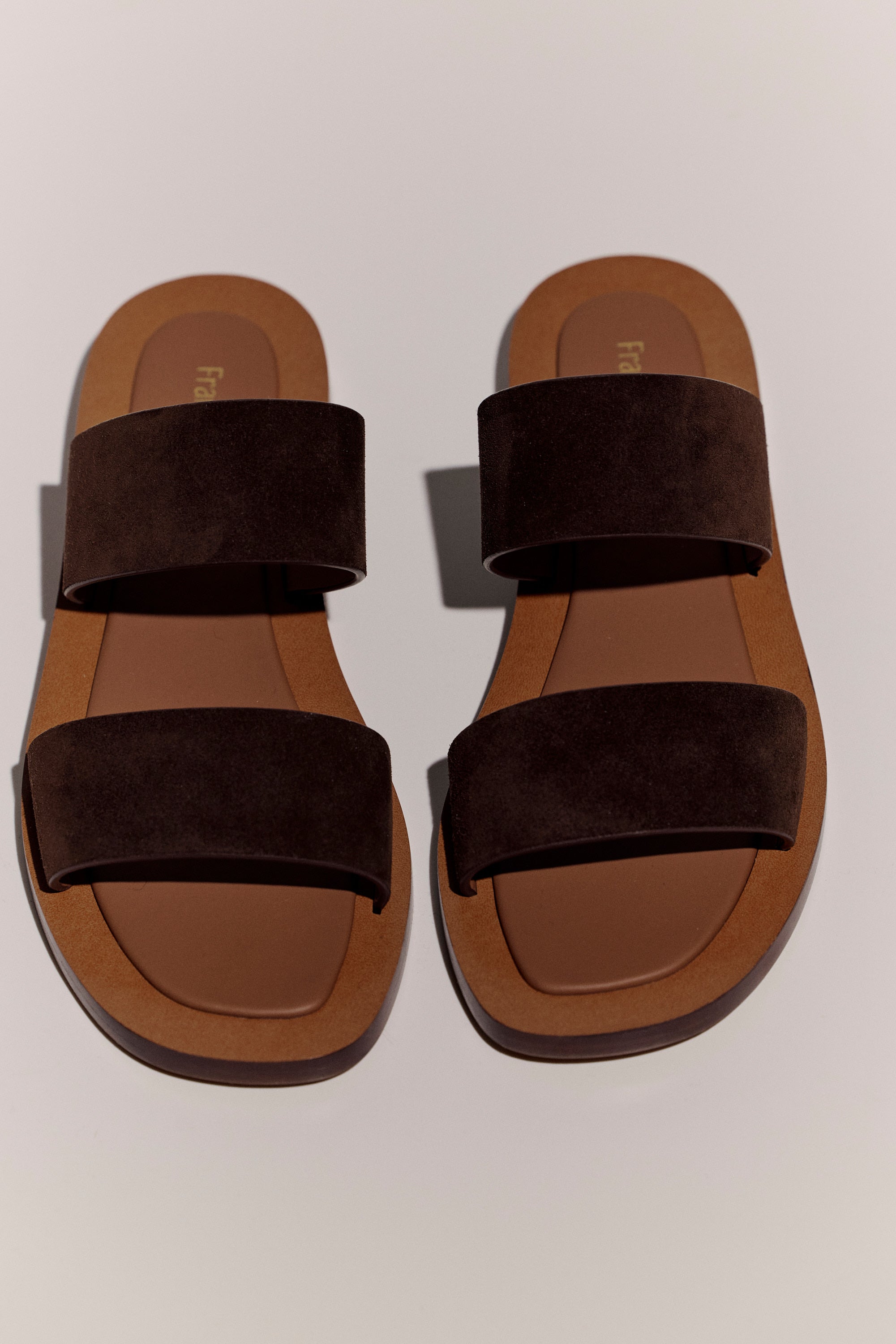 Suede double strap sandals