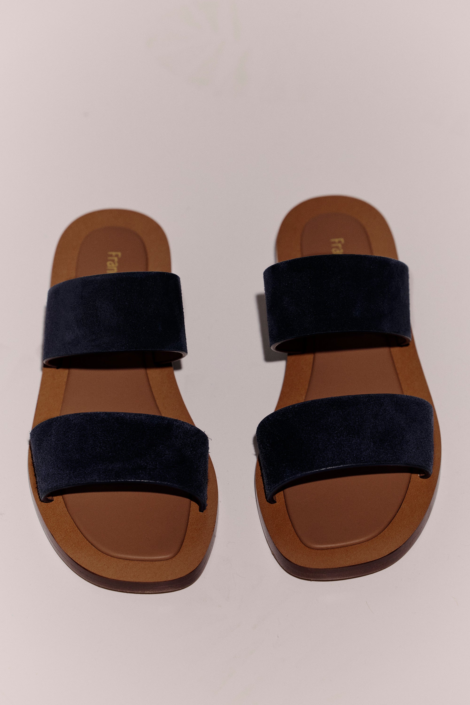 Suede double strap sandals