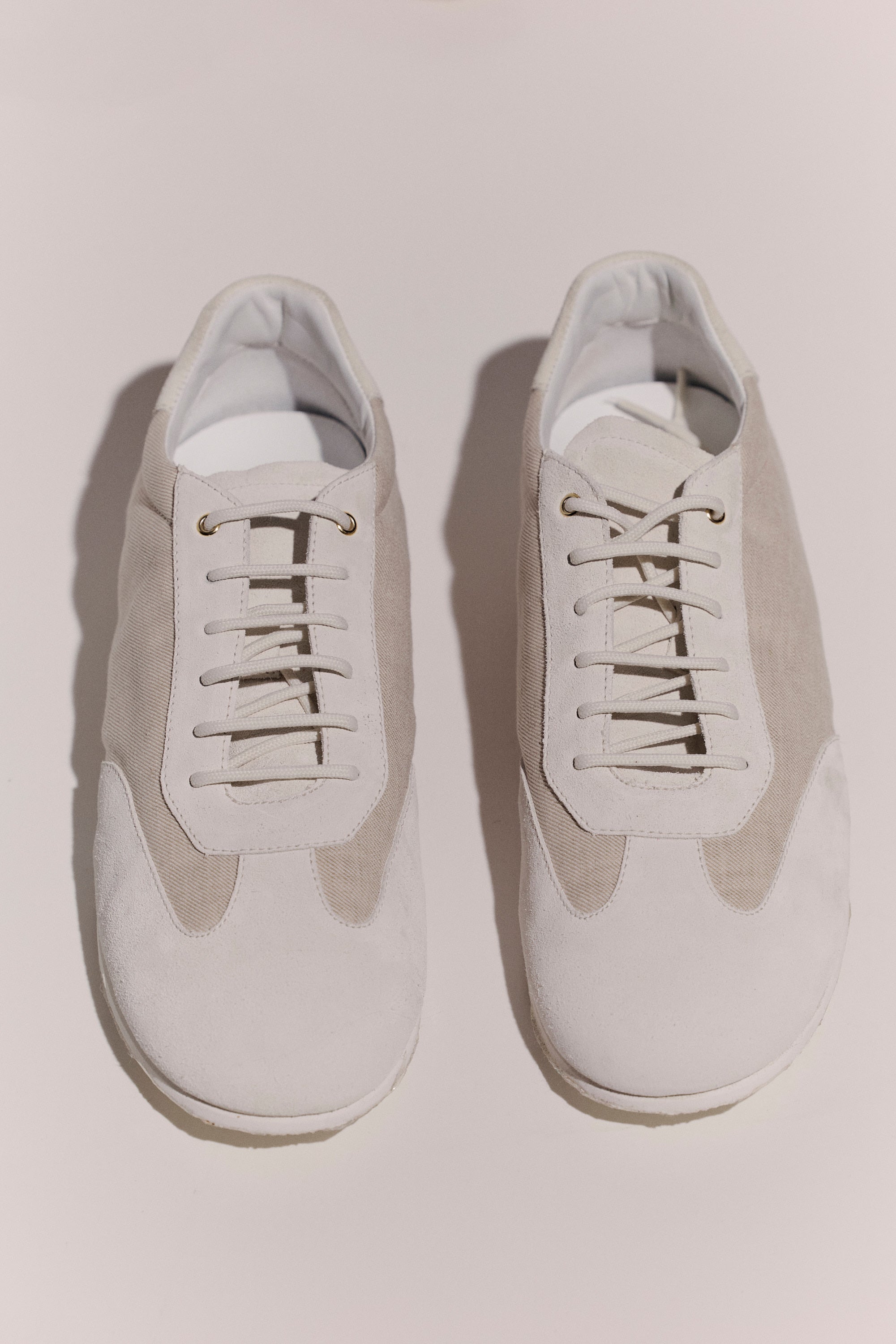 Fabric and suede sneakers