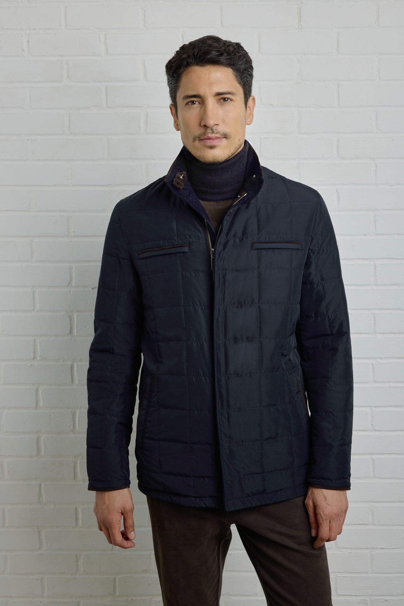 Parka réversible TOM en Ultimum cashmere® felt et silk nylon avec surpiqûres effet matelassé