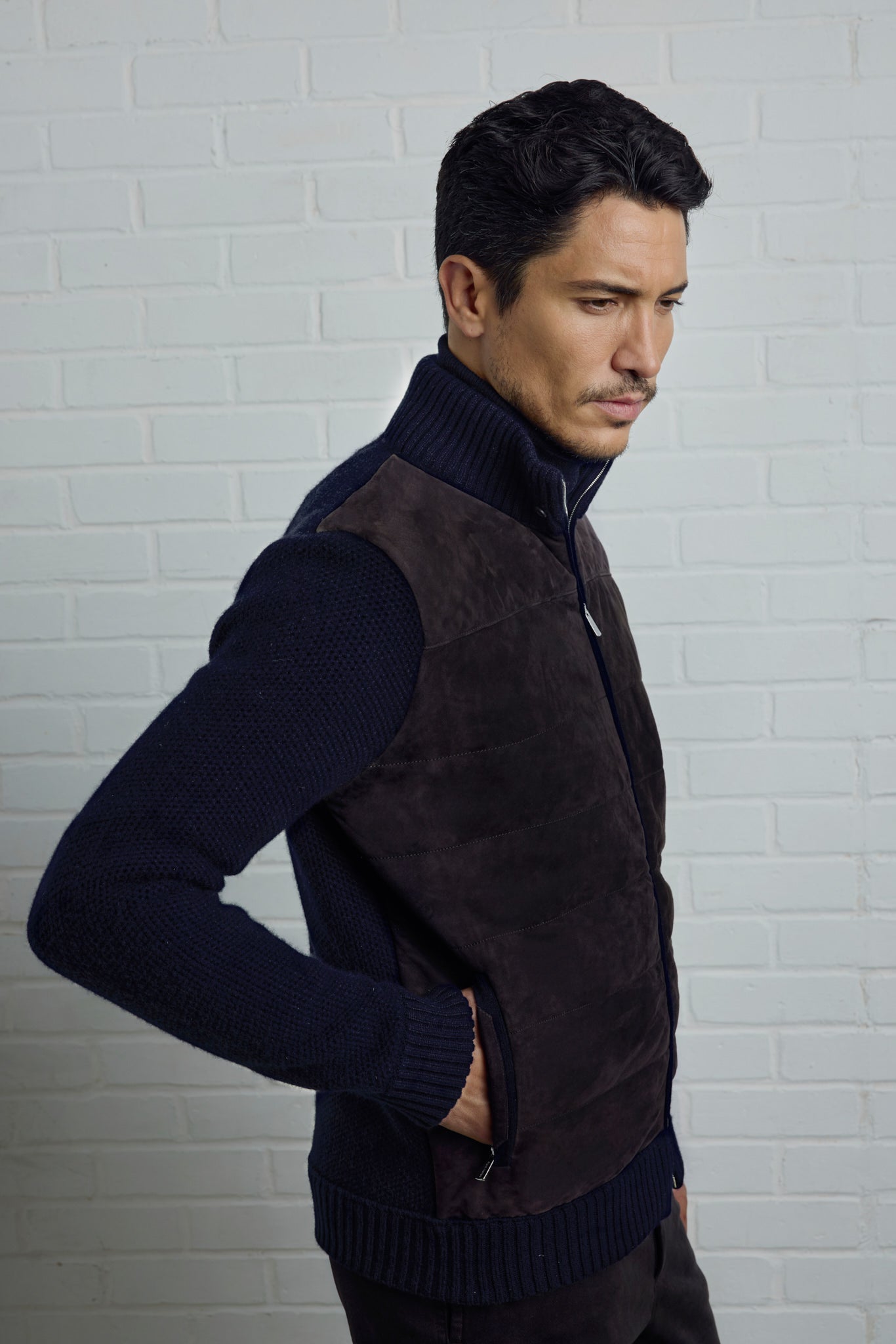 MAGLIA Two-tone Ultimum cashmere® and ultra light suede jacket