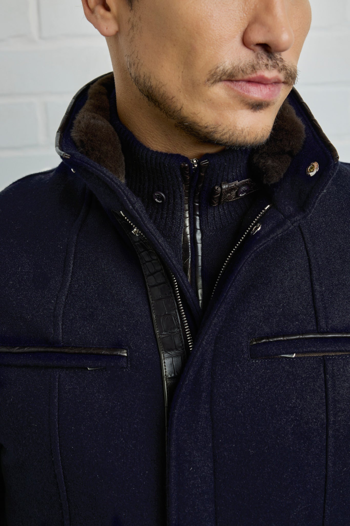 Parka AUSTIN en Ultimum cashmere® felt, doublure en vison et détails en alligator ultra light