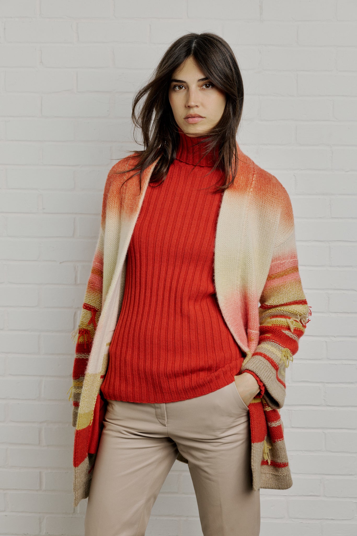 ETHNIC Cashmere Jacquard cardigan