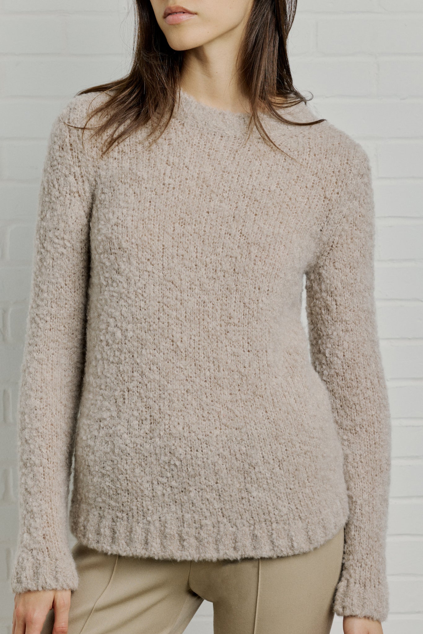 TEDDY Looped cashmere and silk crew-neck sweater