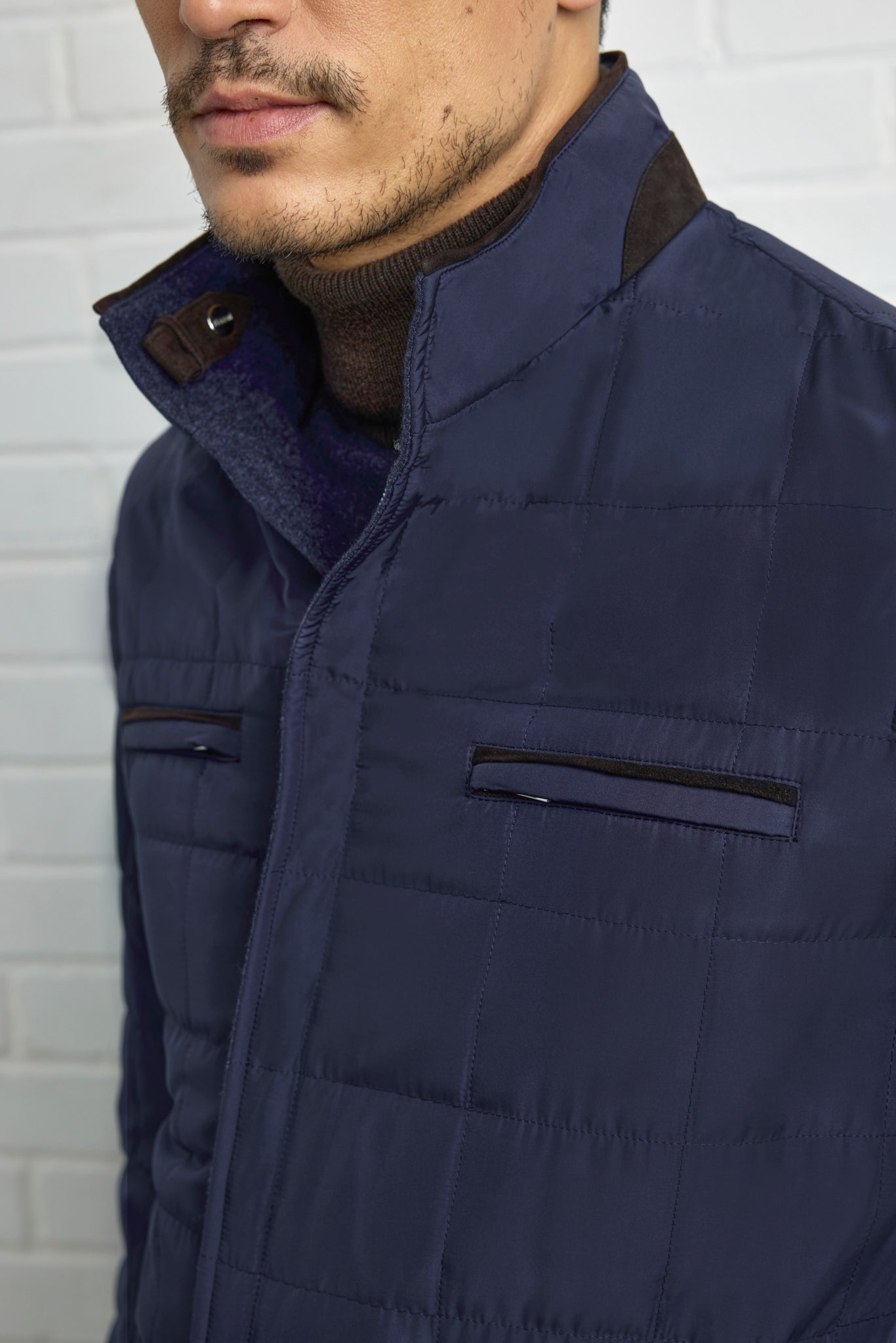 Parka réversible TOM en Ultimum cashmere® felt et silk nylon avec surpiqûres effet matelassé