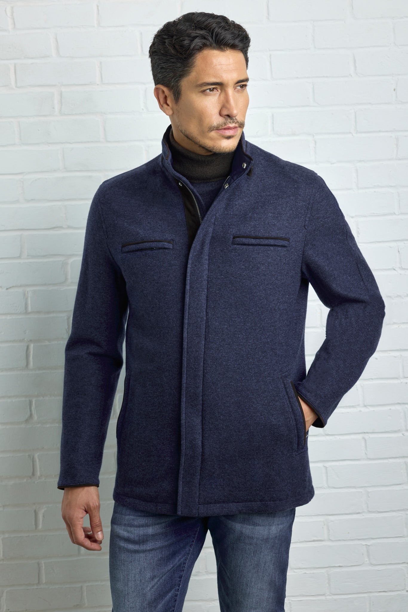 Parka réversible TOM en Ultimum cashmere® felt et silk nylon avec surpiqûres effet matelassé