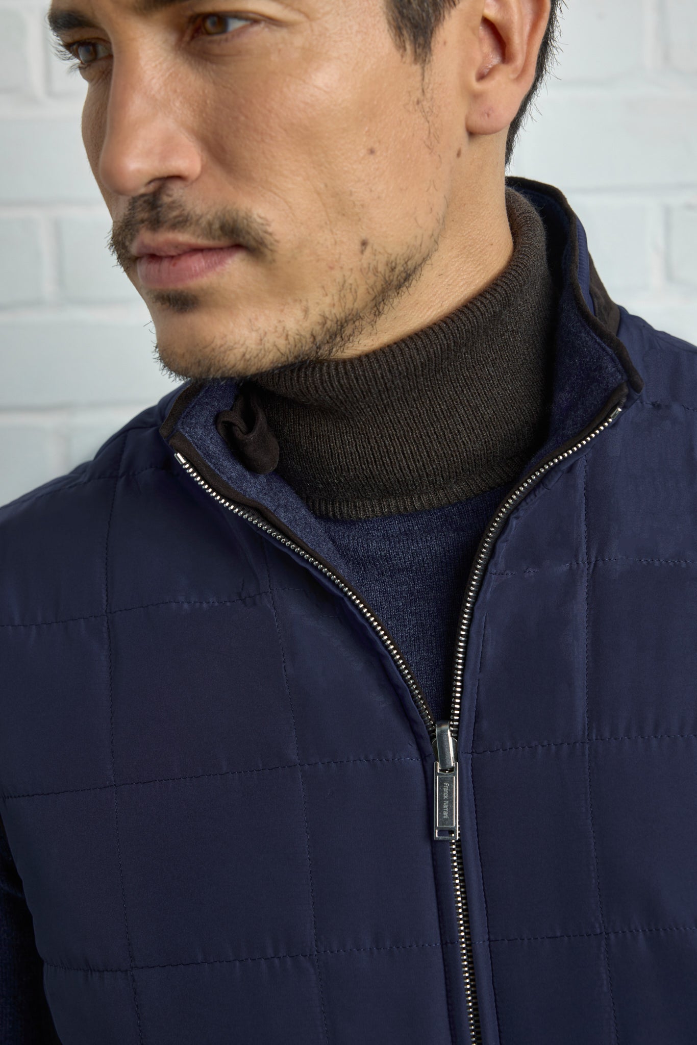 Gilet réversible TOM en Ultimum cashmere® felt et silk nylon avec surpiqûres effet matelassé