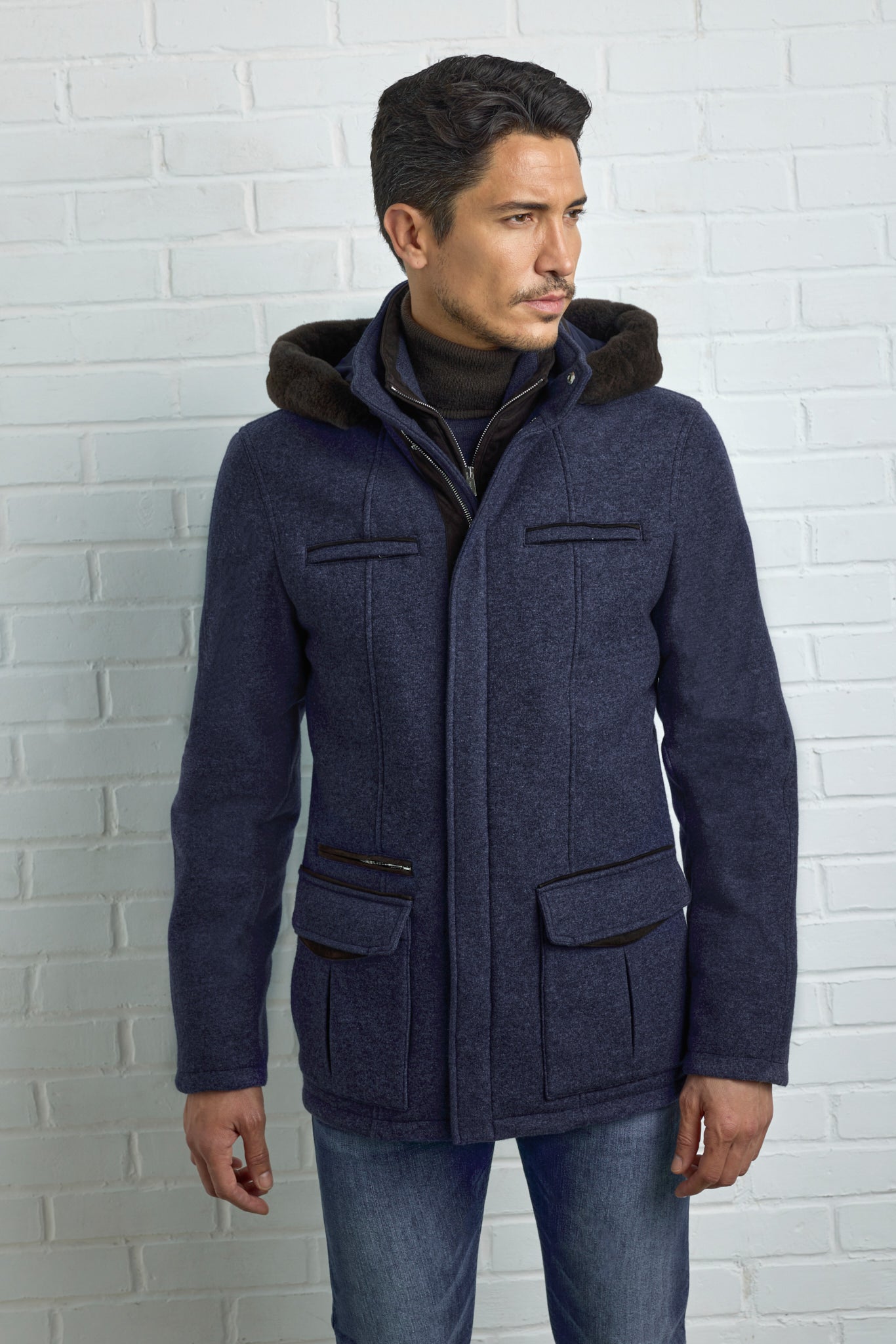 ELVIS Parka in Ultimum cashmere felt with double stand up collar incl Franck Namani