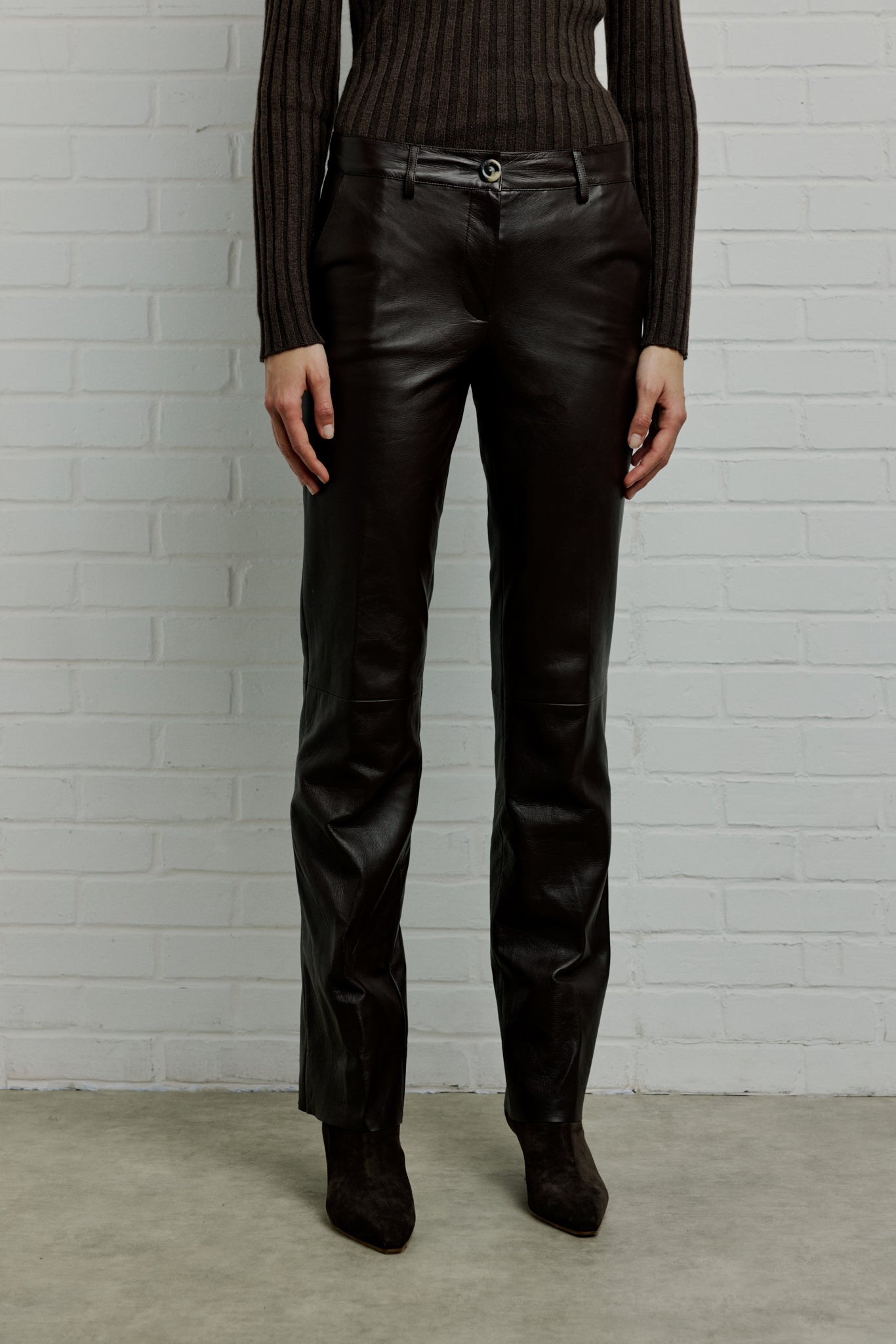 WOMEN Straight leather pants