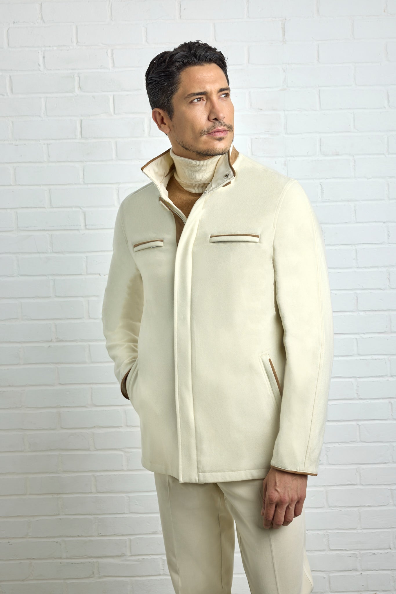 Parka réversible TOM en Ultimum cashmere® felt et silk nylon avec surpiqûres effet matelassé