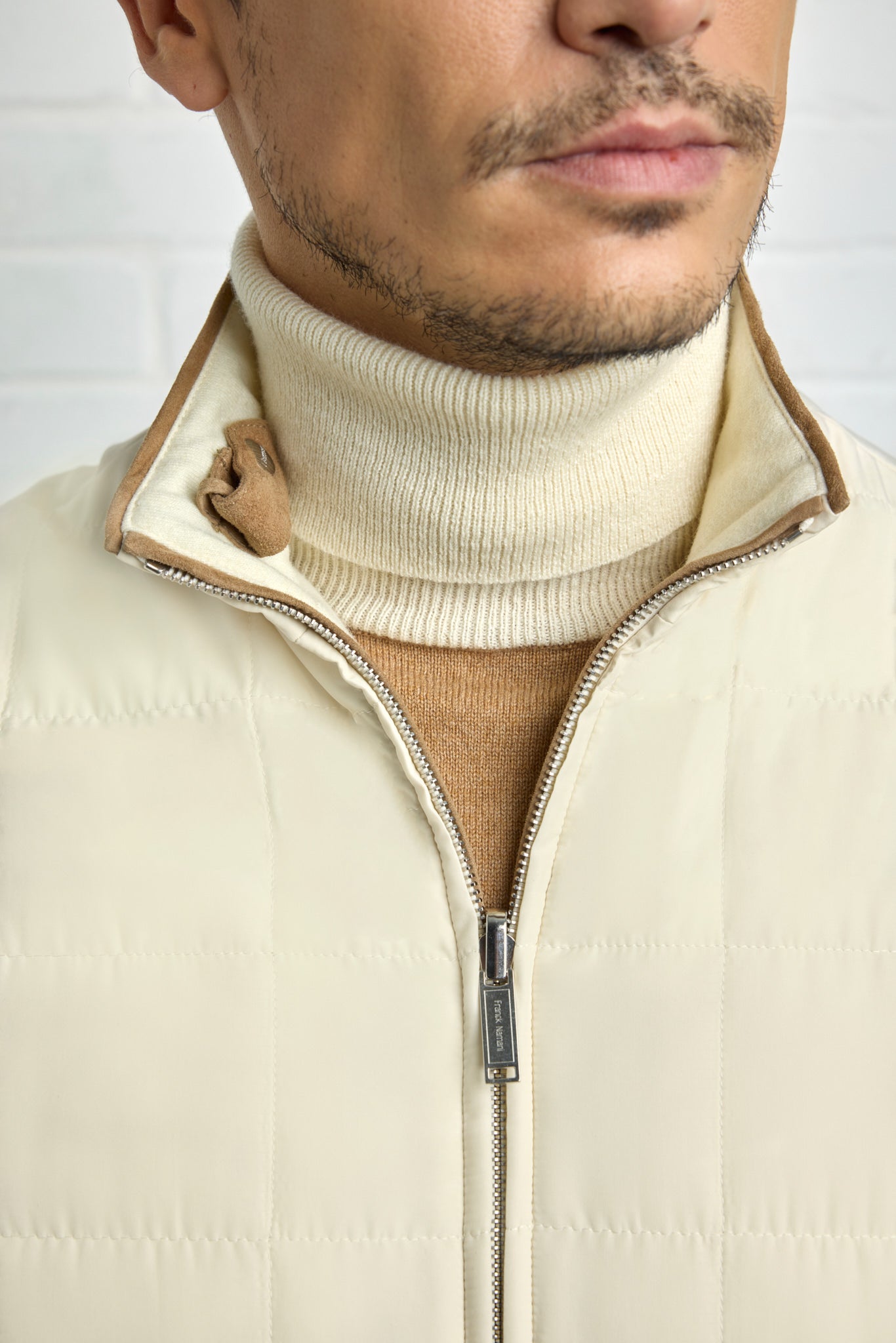 Gilet réversible TOM en Ultimum cashmere® felt et silk nylon avec surpiqûres effet matelassé