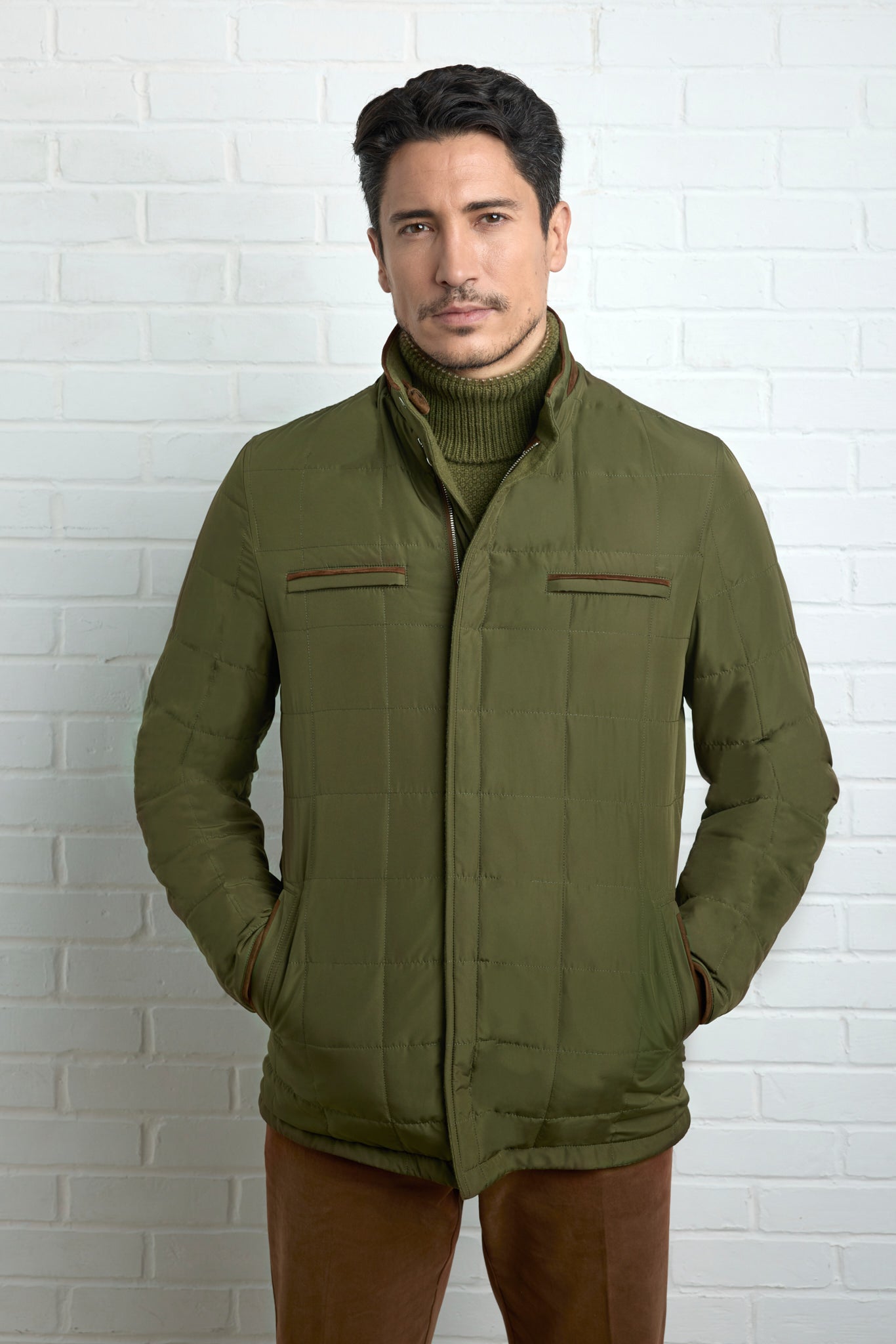 Parka réversible TOM en Ultimum cashmere® felt et silk nylon avec surpiqûres effet matelassé