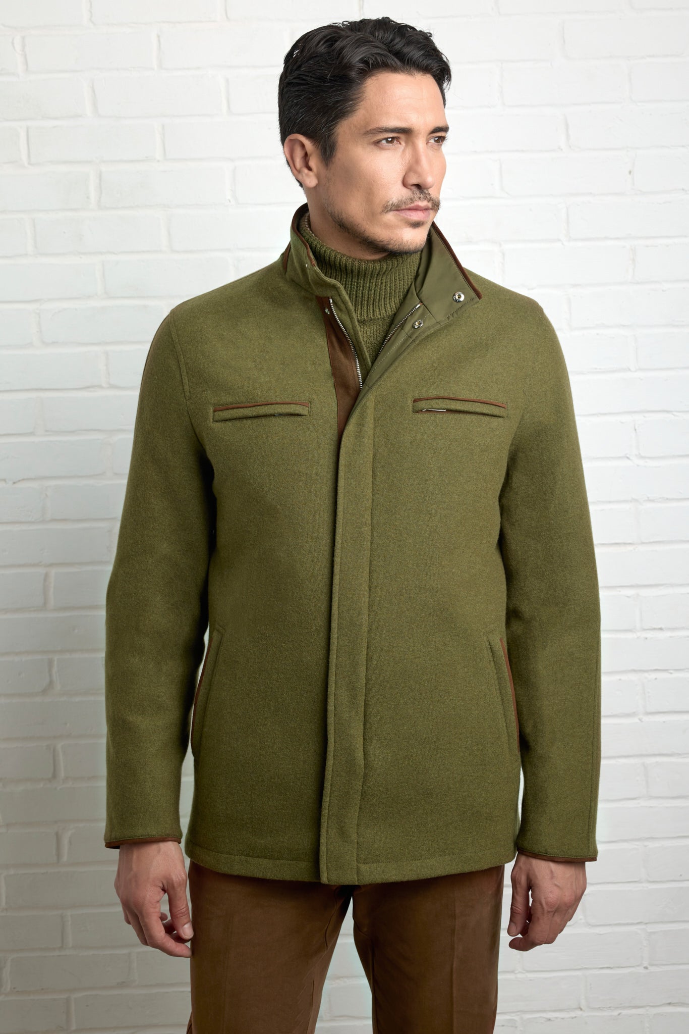 Parka réversible TOM en Ultimum cashmere® felt et silk nylon avec surpiqûres effet matelassé